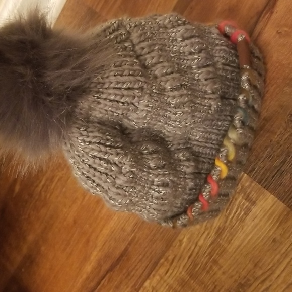 C.C. Beanie Hat with fluffy ball on top - Picture 7 of 7